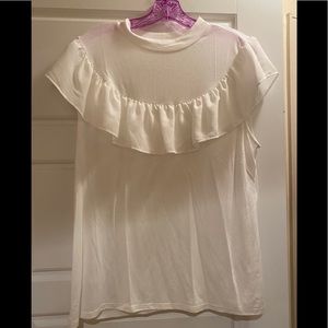 A.n.a. white ruffled top, size XL